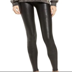 Spanx Faux Leather Black Legging Size L Petite